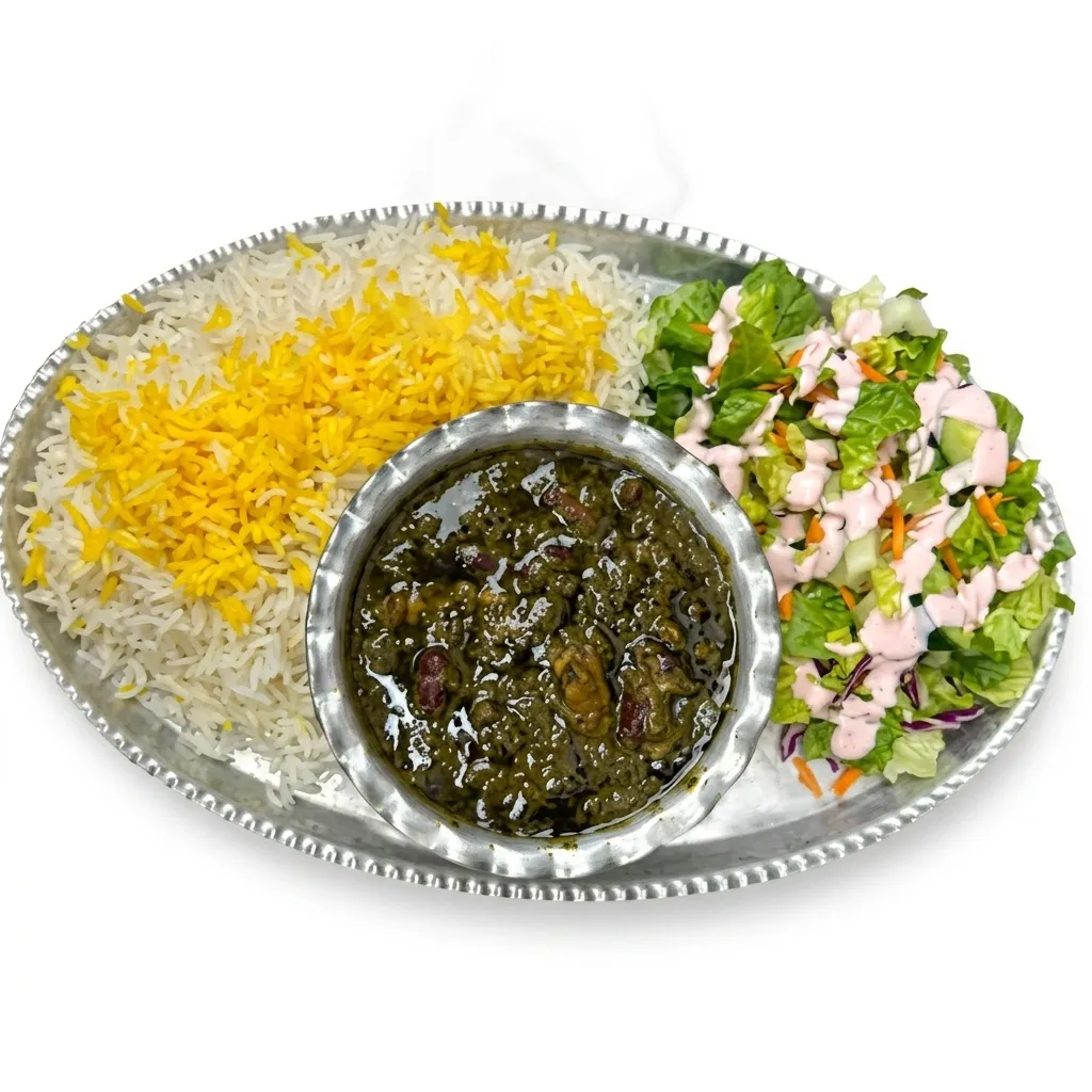 Ghormeh Sabzi - Persian herb and kidney bean stew at Lotus House Edmonton