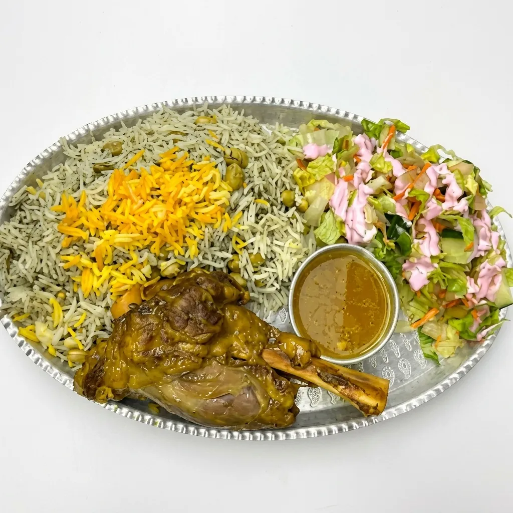 Persian Lamb Shank - Slow-braised lamb shank at Lotus House Edmonton